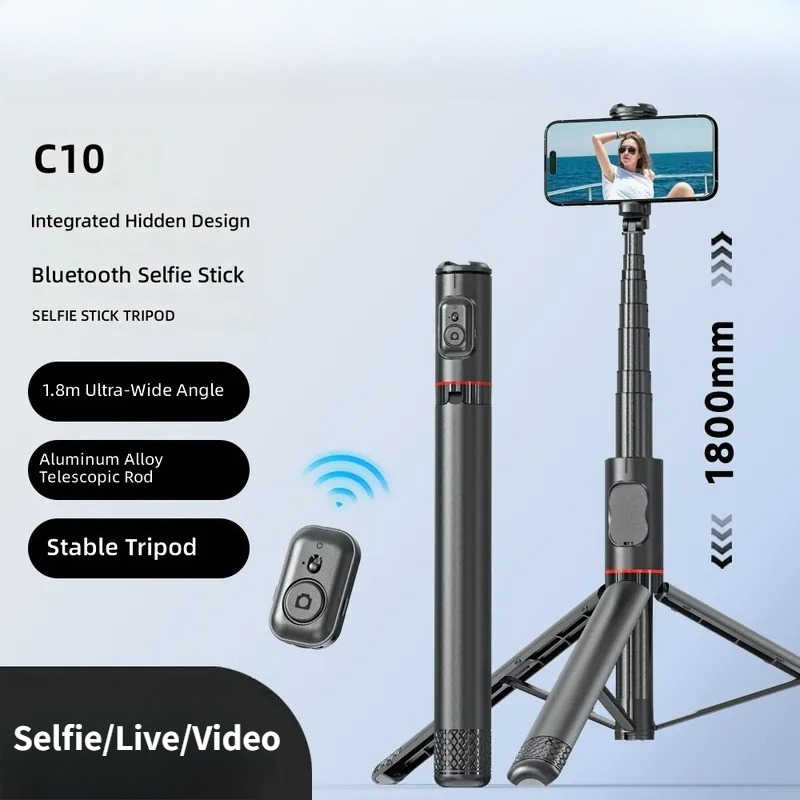 Auto Tracking Tripod - Mobile Bluetooth selfie stick integrated hidden