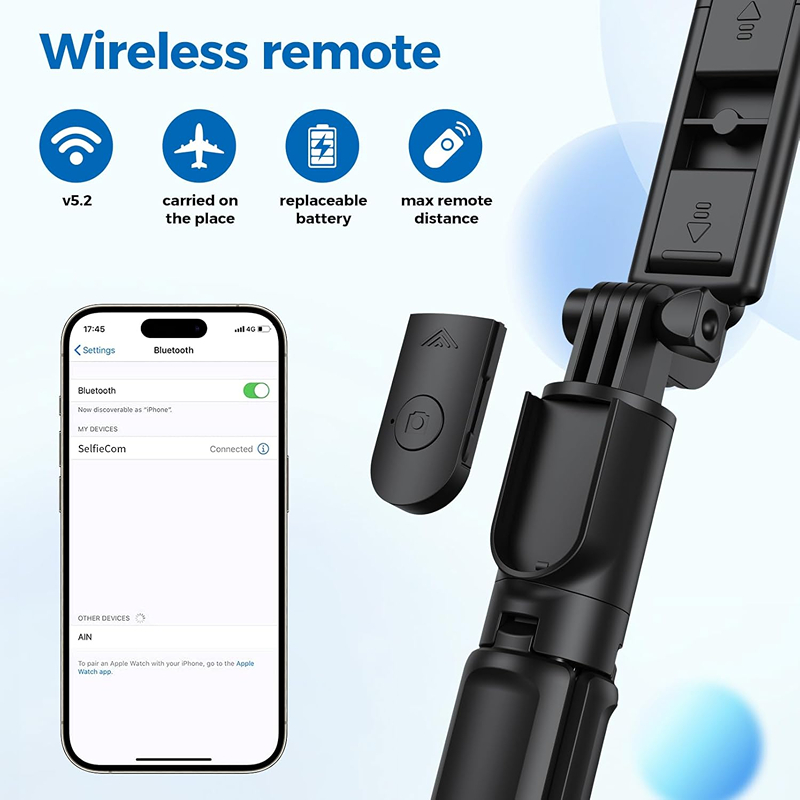 Portable Bluetooth Selfie Stic – обзор и цена Auto Tracking Tripod