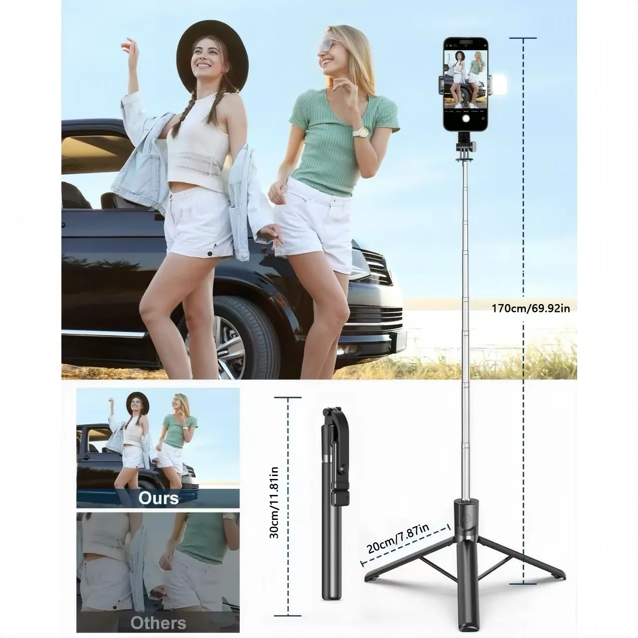 1700mm Selfie Stick Wireless S – обзор и цена Auto Tracking Tripod