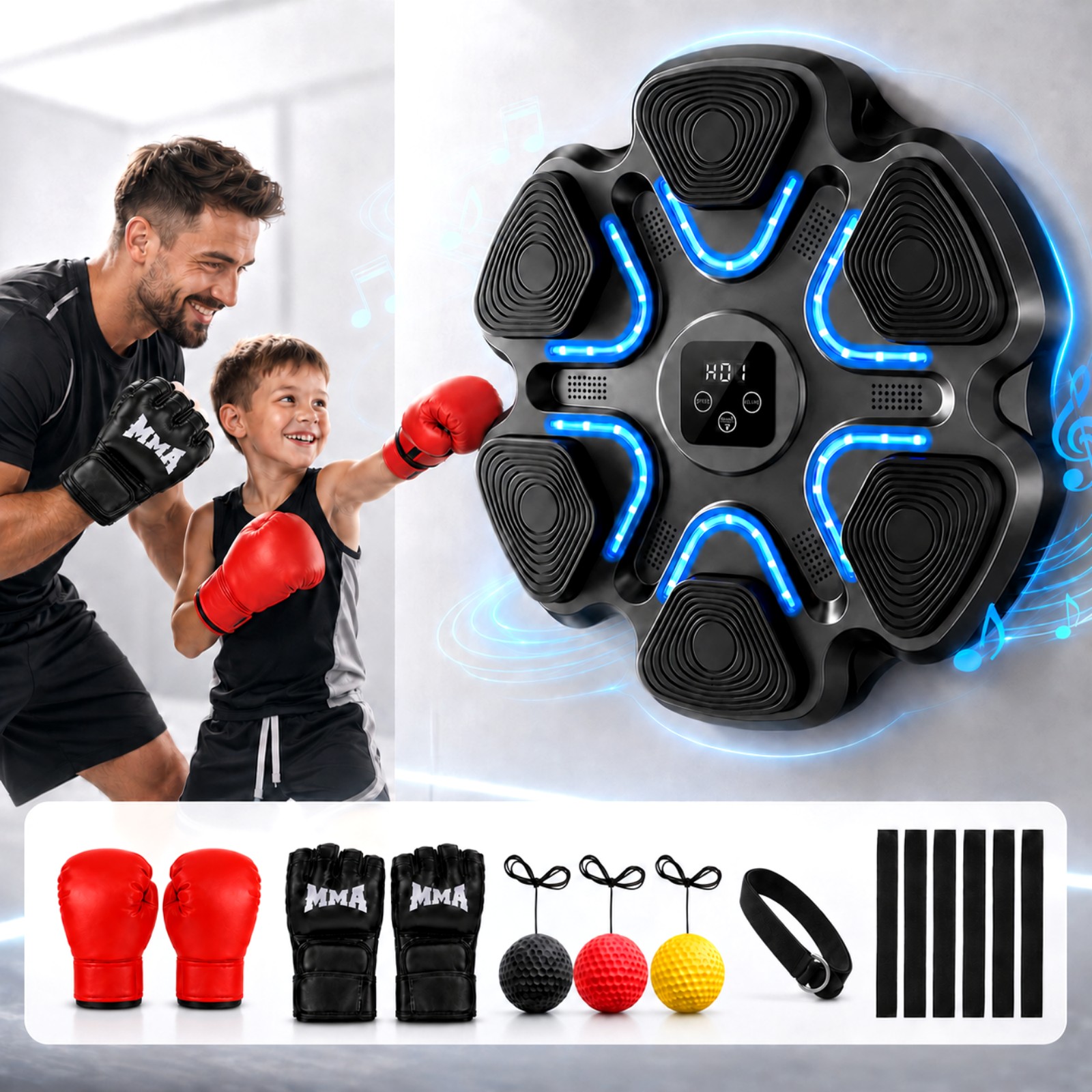 Music Boxing Machine Kids Adul – обзор и цена Led Gloves Music