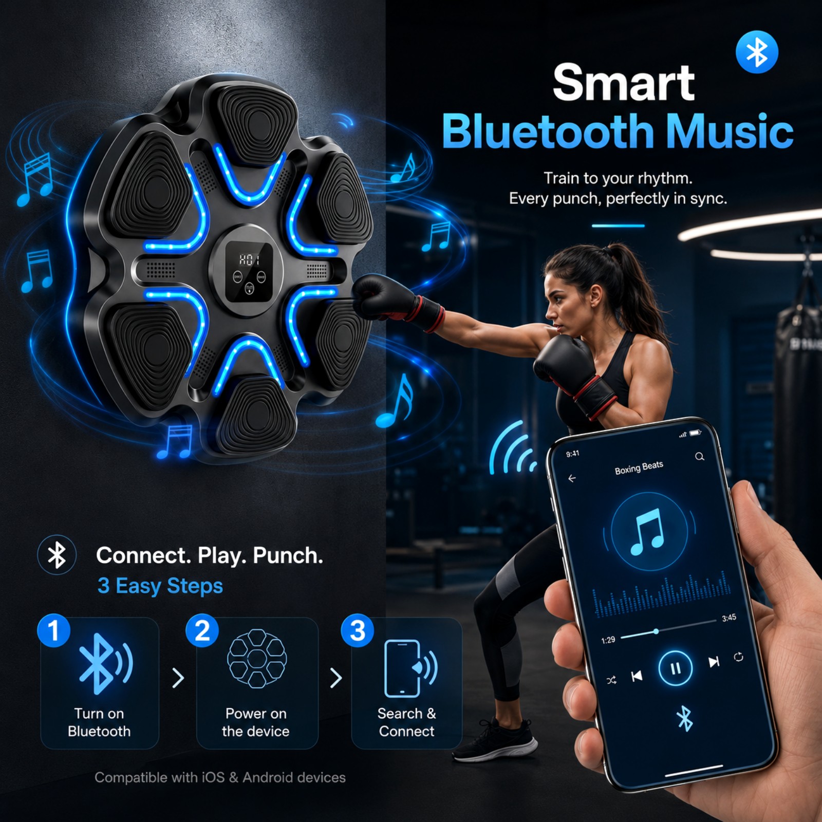 Music Boxing Machine Kids Adul – обзор и цена Led Gloves Music