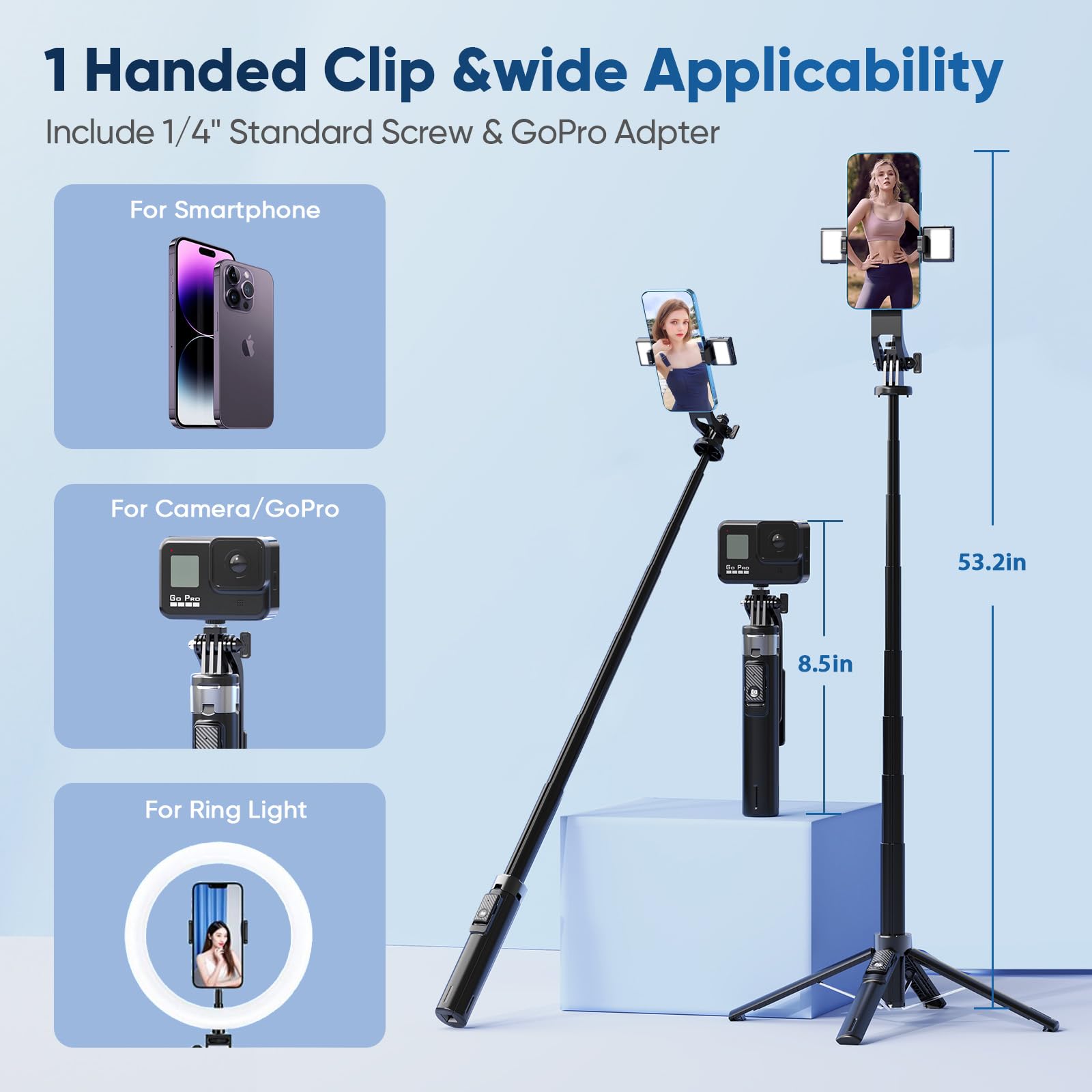 1300mm Wireless Bluetooth Self – обзор и цена Auto Tracking Tripod