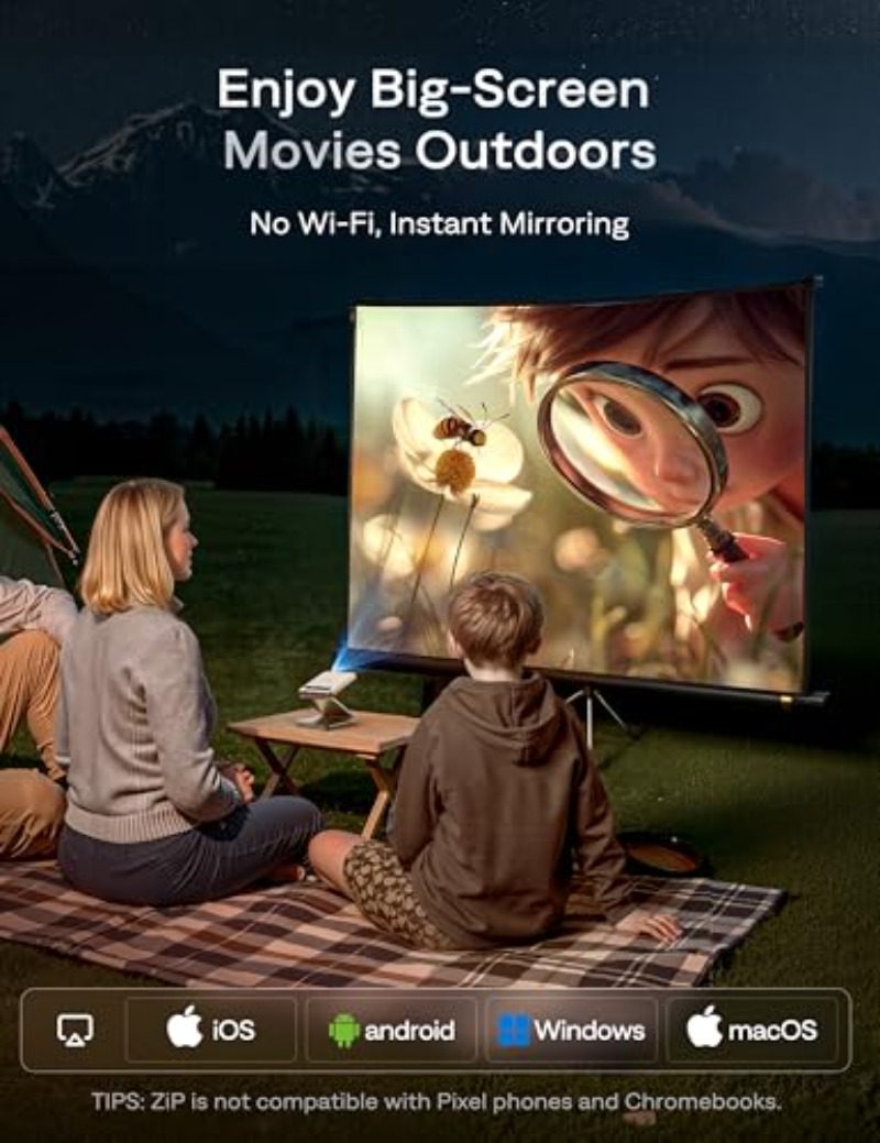 Yinzam ZIP Gold Tri-Fold Porta – обзор и цена Mini Projector Portable