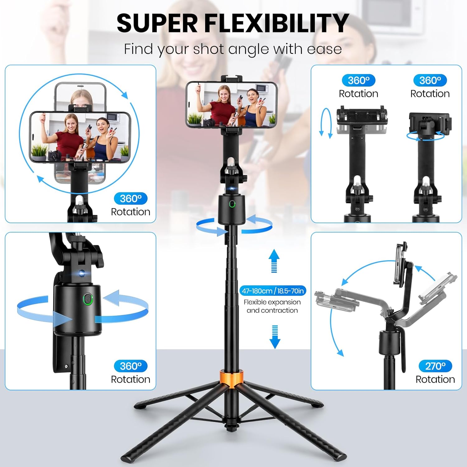 180cm/71in Tall Foldable Tripo – обзор и цена Auto Tracking Tripod